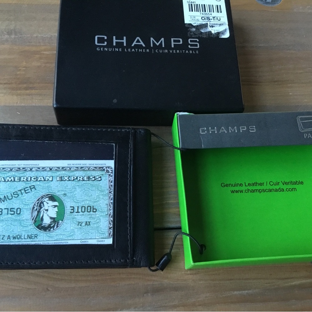 Champs Black Leather Wallet